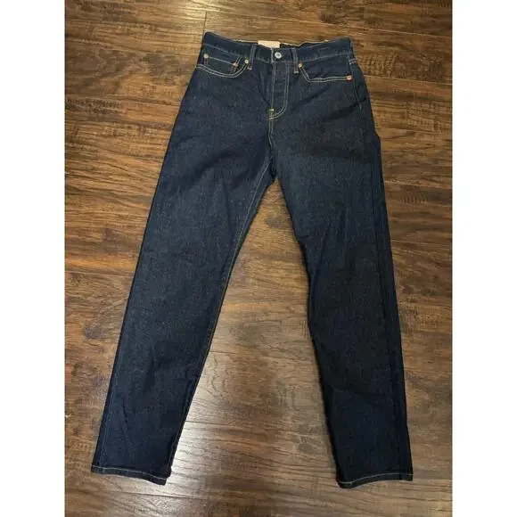 NEW Levis Jeans Womens 27 Dark Blue Denim Pants High Rise Straight Flex - Picture 6 of 9